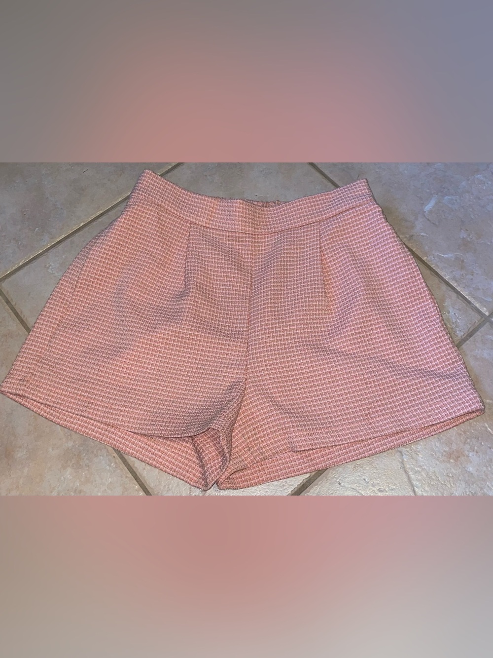 Gilly Hicks Anthropologie Women’s High Waist Rise Shorts Small Pink Plaid